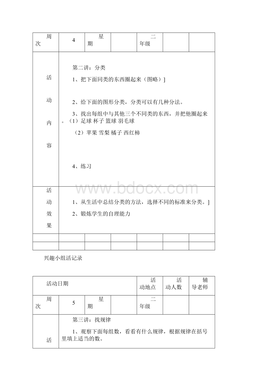 二年级小学数学兴趣小组活动记录.docx_第2页