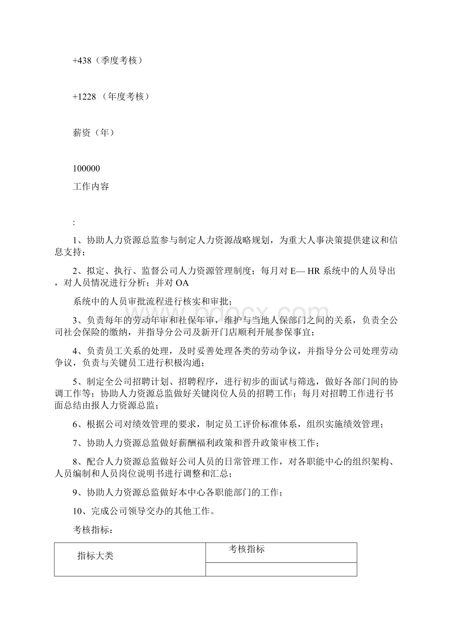 人力资源中心薪酬绩效考核一览表docWord格式文档下载.docx_第2页