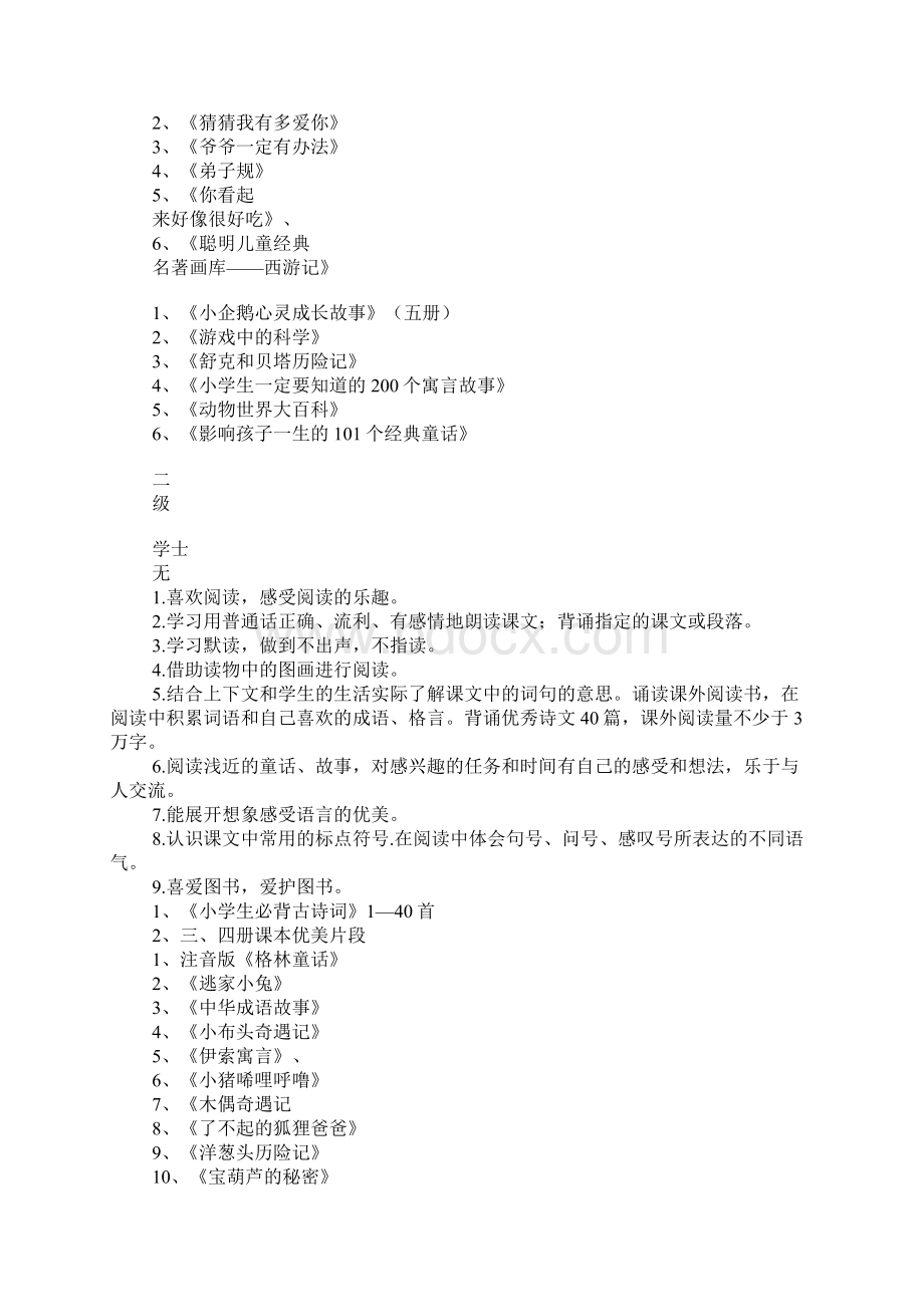 小学阅读考级方案doc文档格式.docx_第2页