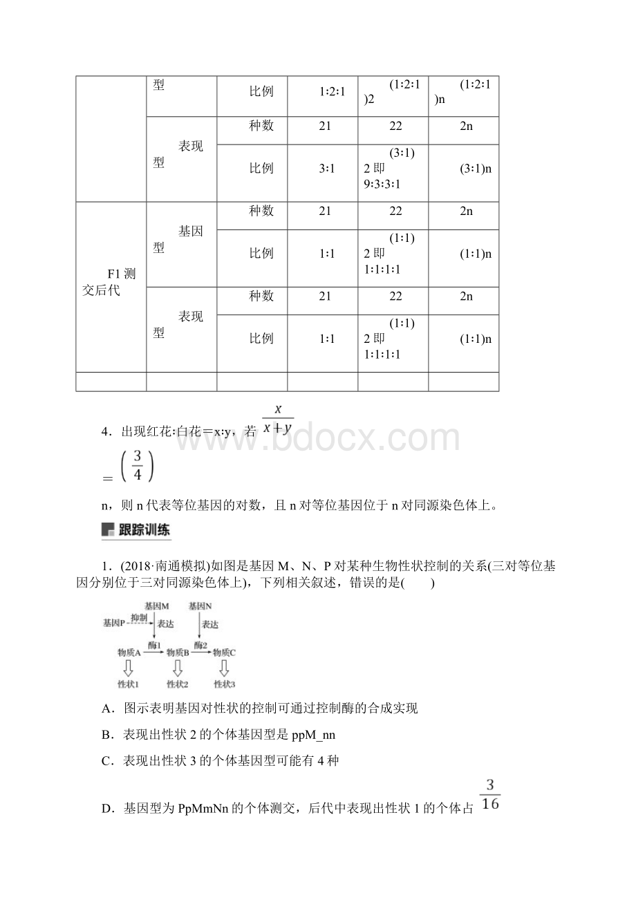 高三生物第二轮复习 多对等位基因控制的相对性状分析.docx_第3页