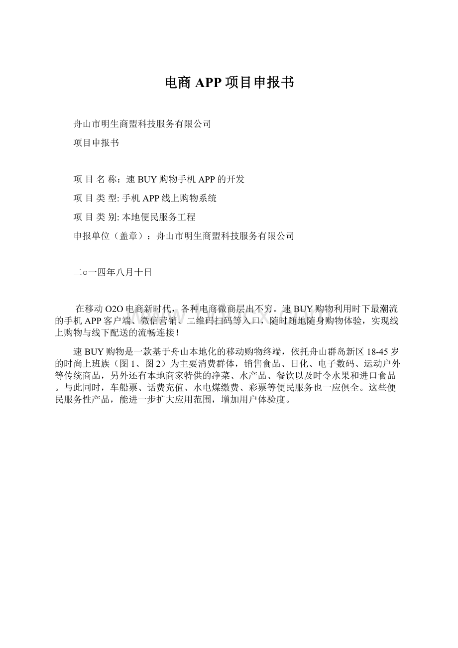 电商APP项目申报书文档格式.docx