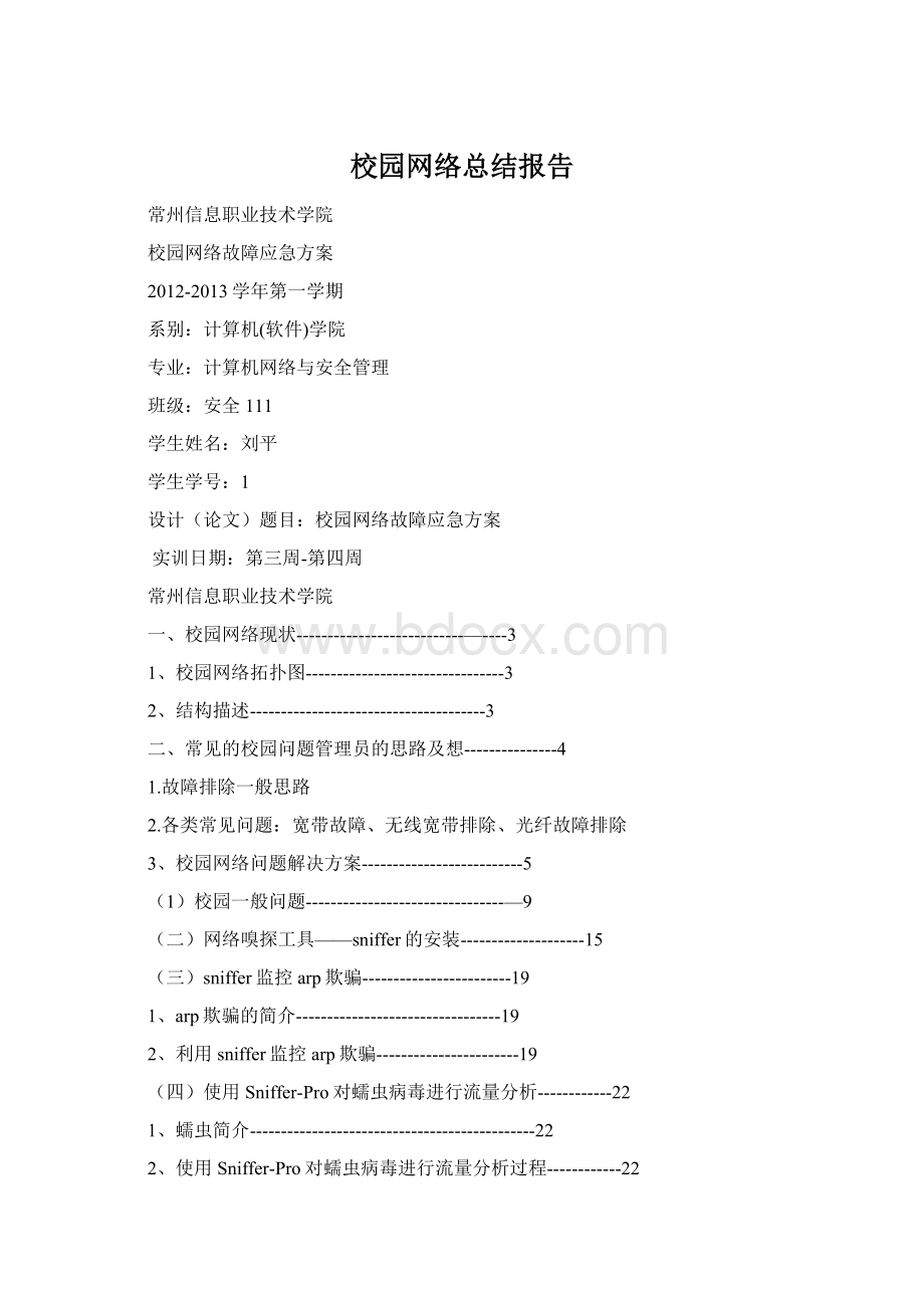 校园网络总结报告Word格式文档下载.docx_第1页