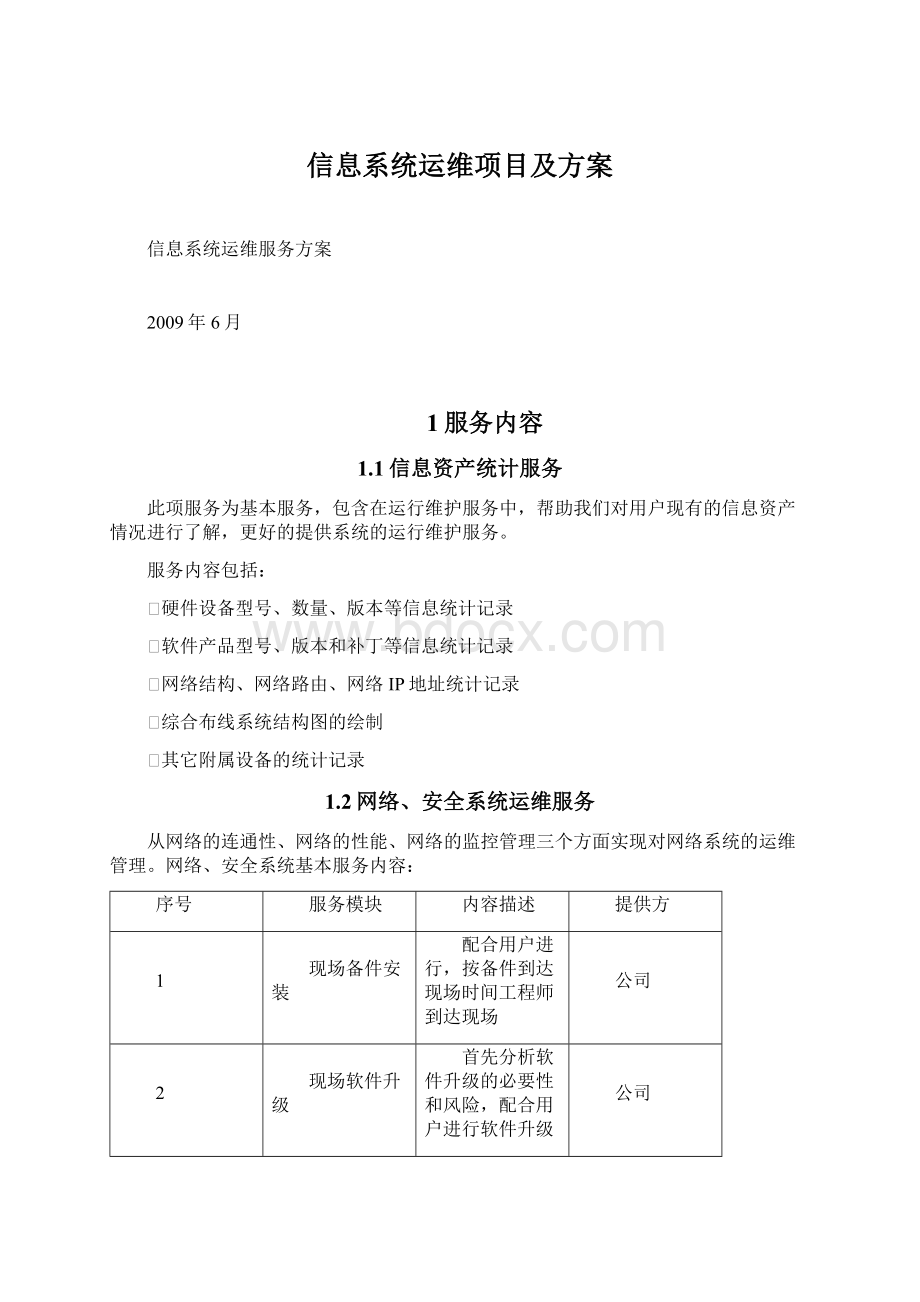 信息系统运维项目及方案.docx