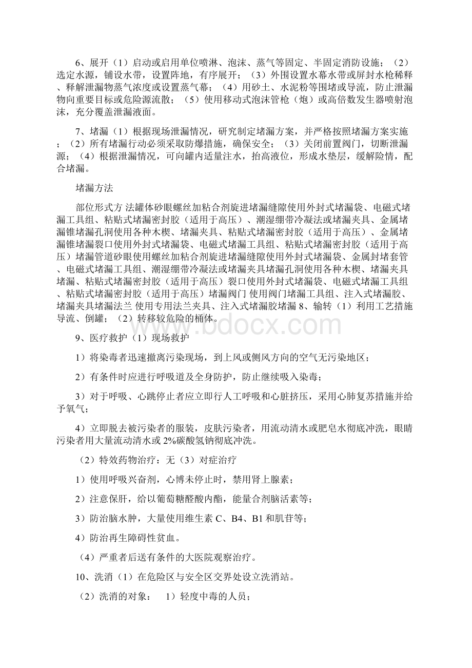 苯泄漏事故现场处置方案与苯爆炸燃烧事故现场处置方案汇编Word格式.docx_第3页