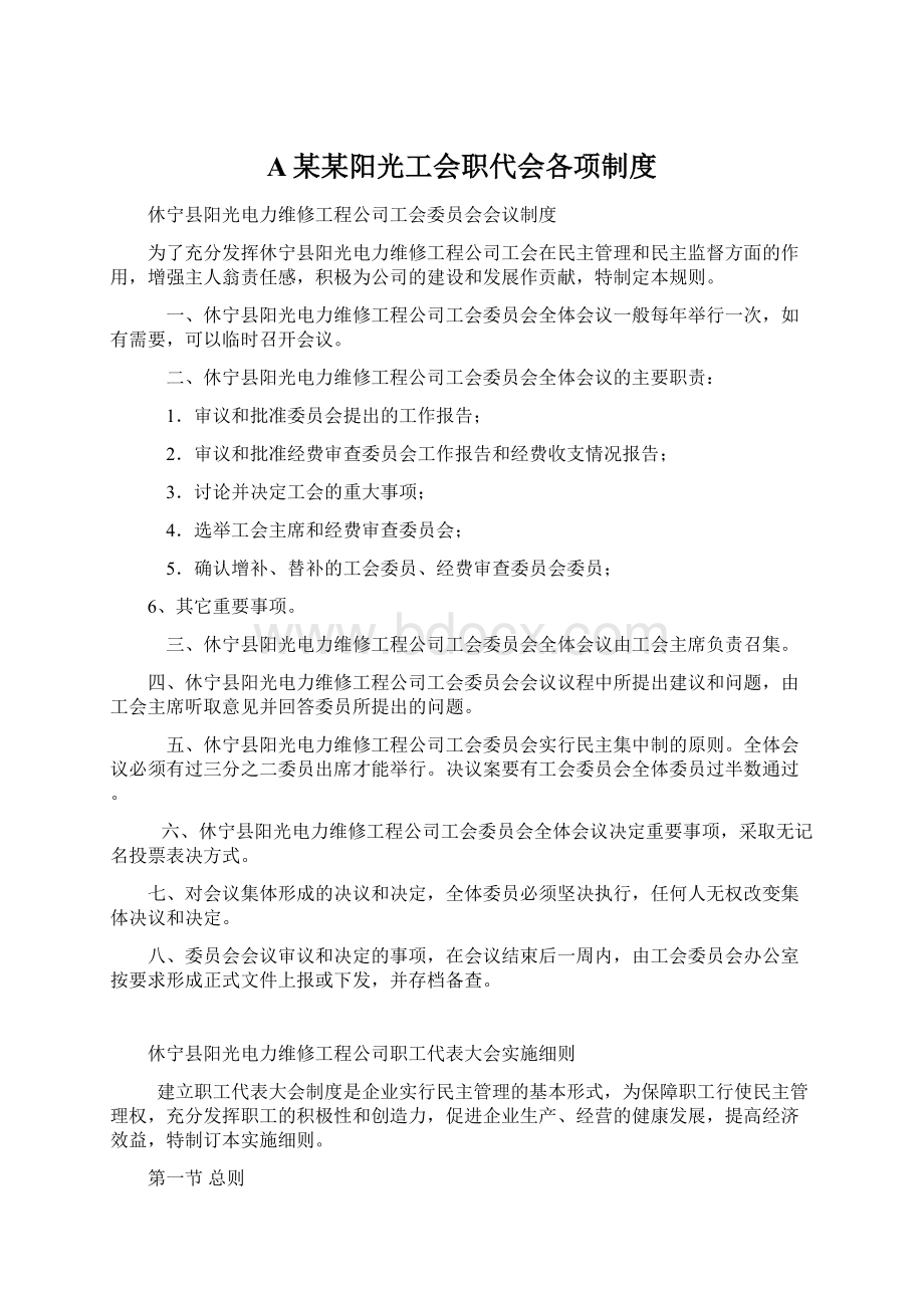 A某某阳光工会职代会各项制度.docx