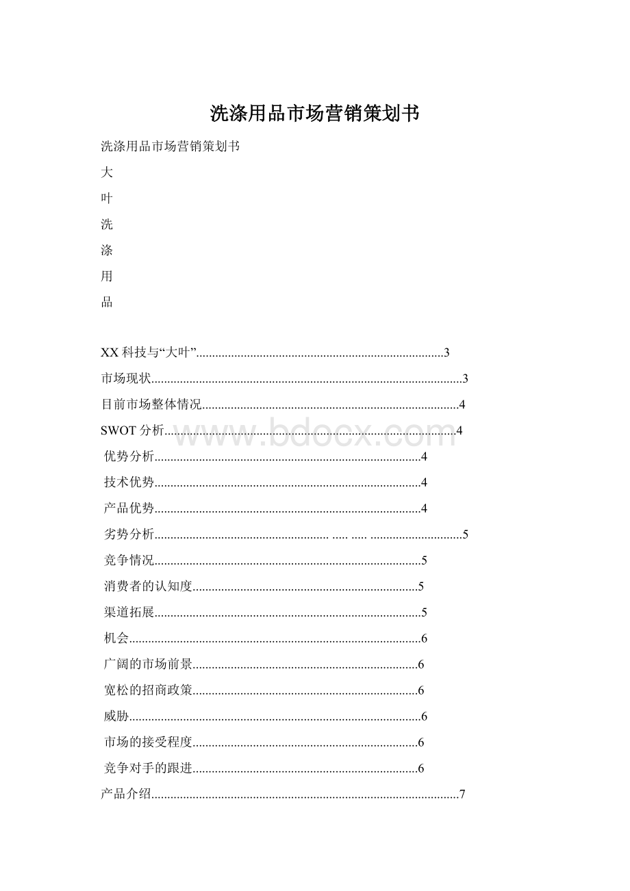 洗涤用品市场营销策划书.docx_第1页