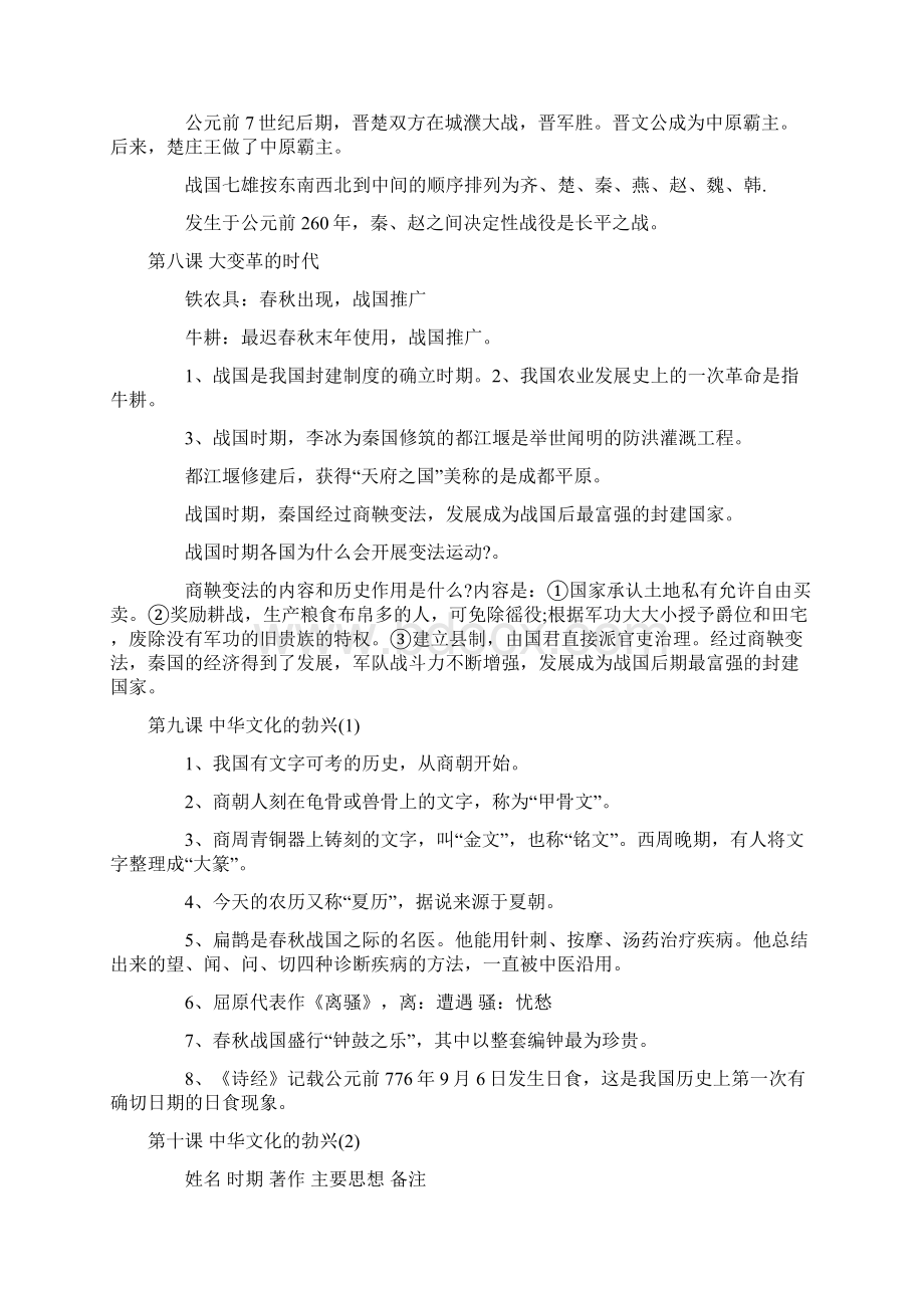 初一历史上册知识点重点总结.docx_第3页