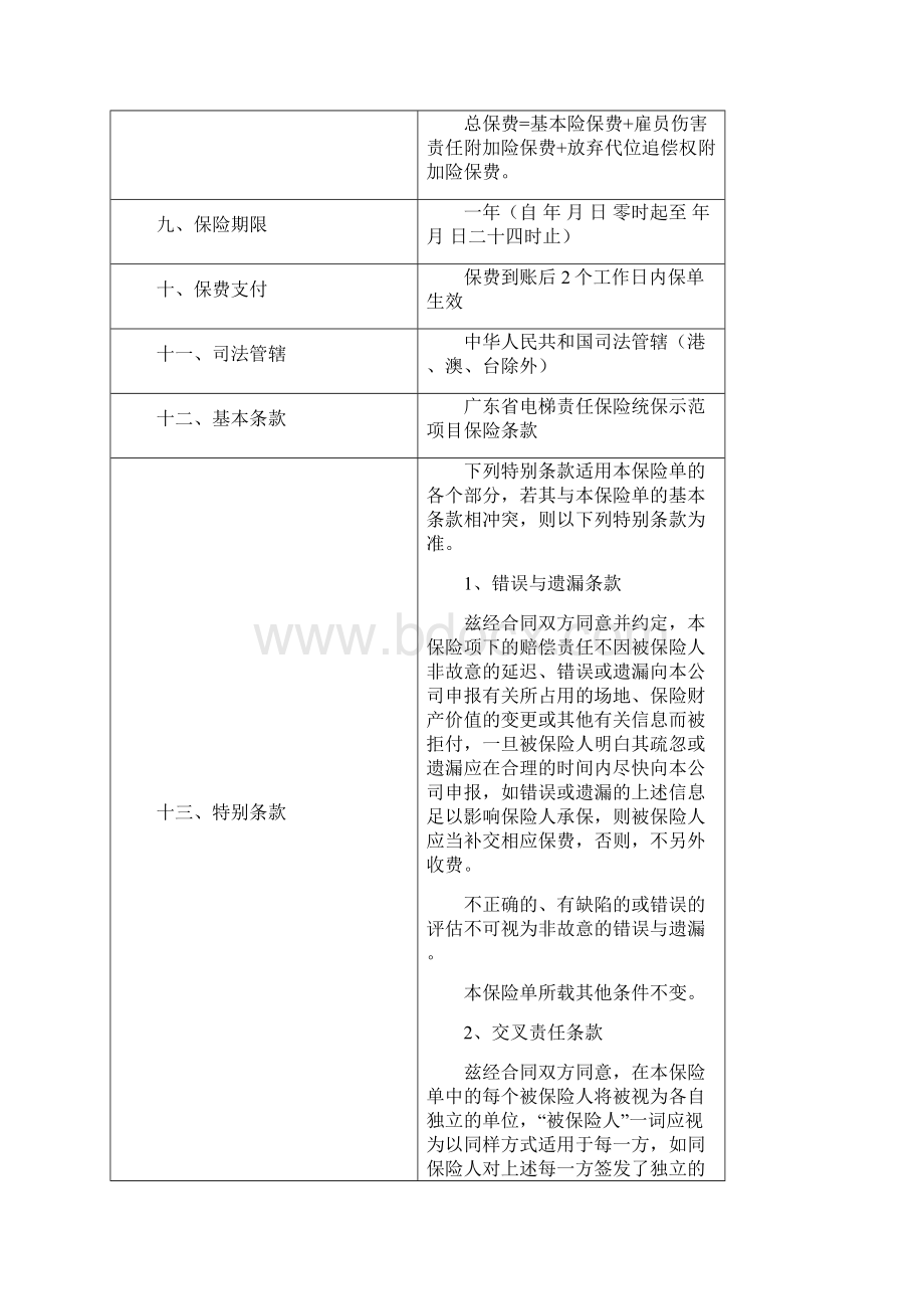 收费标准公众责任险附加电梯责任险.docx_第3页