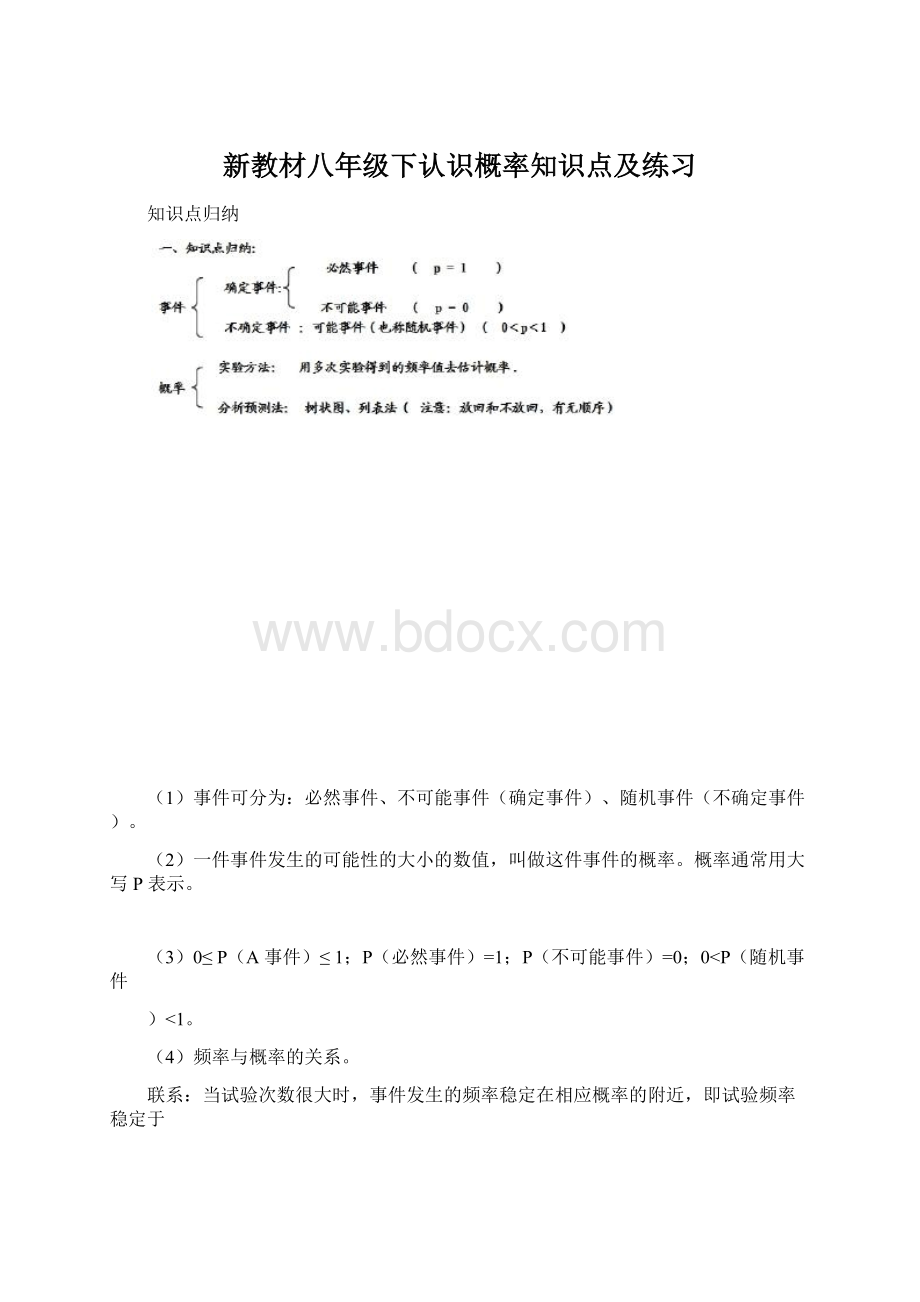 新教材八年级下认识概率知识点及练习.docx_第1页