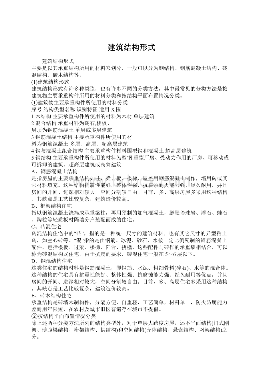 建筑结构形式Word文件下载.docx