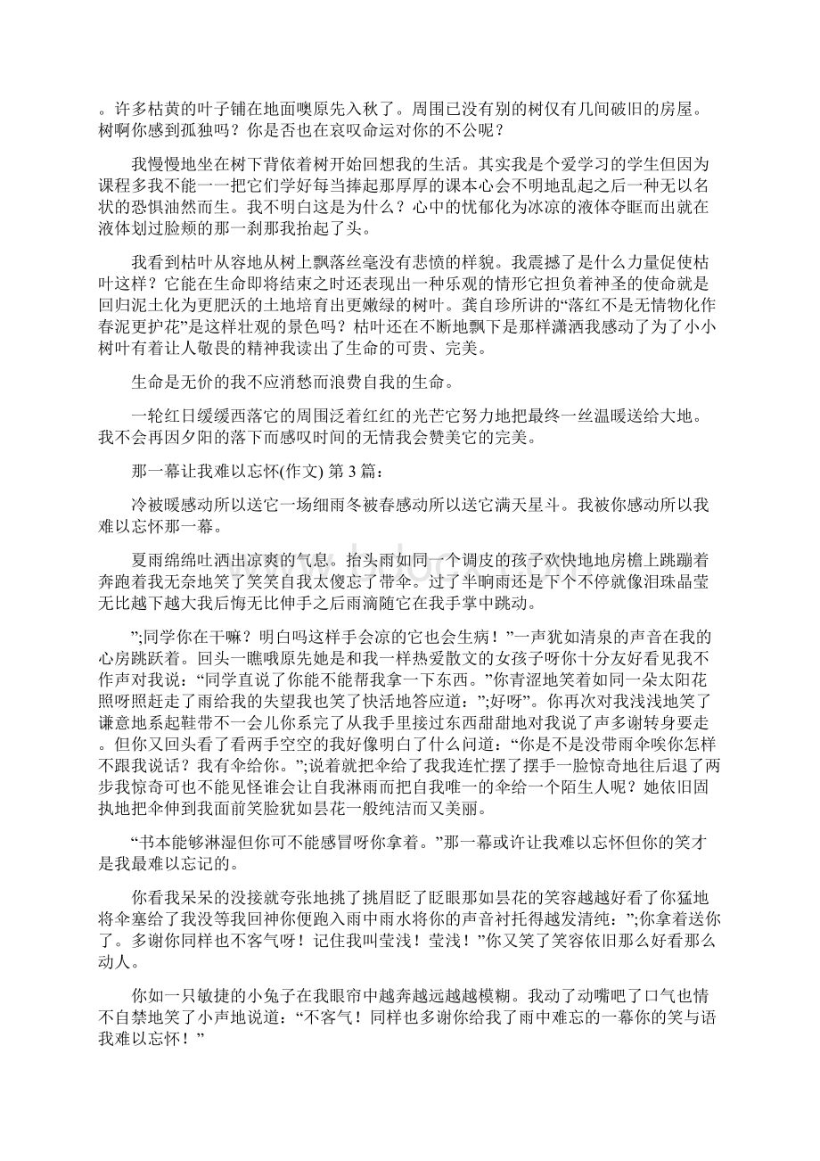 那一幕让我难以忘怀作文20篇Word格式文档下载.docx_第2页