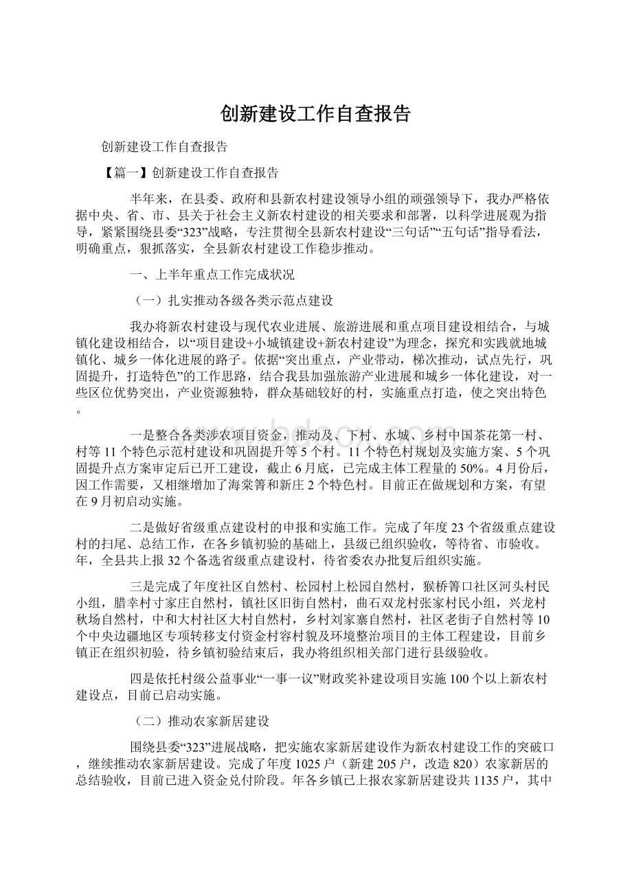 创新建设工作自查报告.docx_第1页