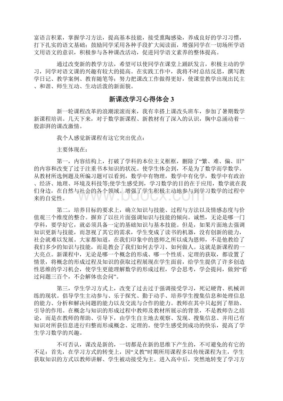 新课改学习心得体会Word格式文档下载.docx_第3页