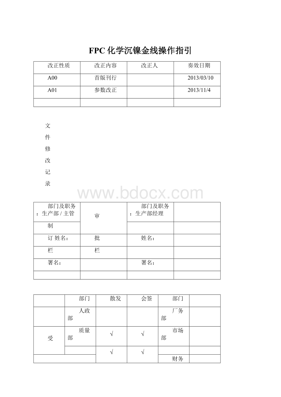 FPC化学沉镍金线操作指引.docx