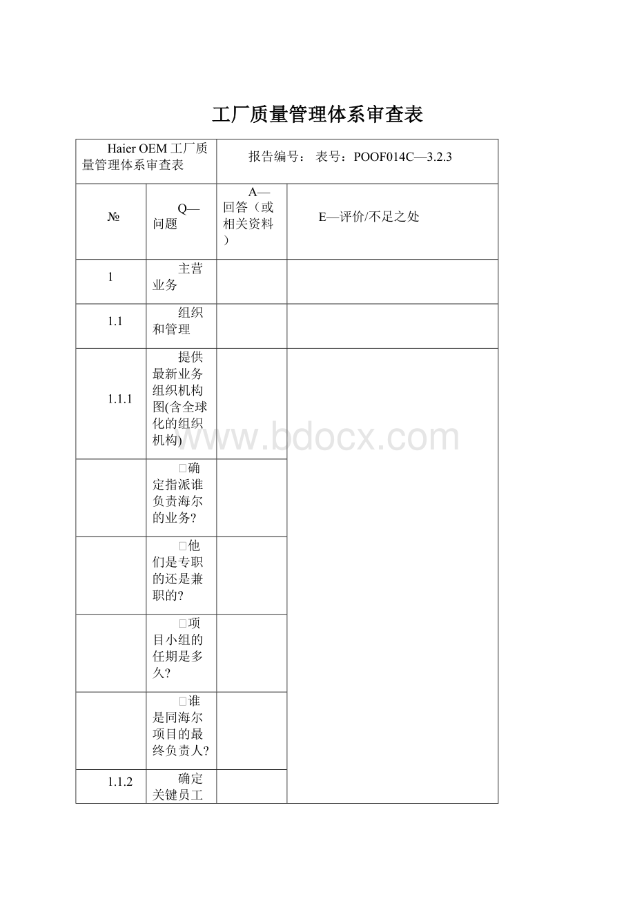 工厂质量管理体系审查表.docx_第1页