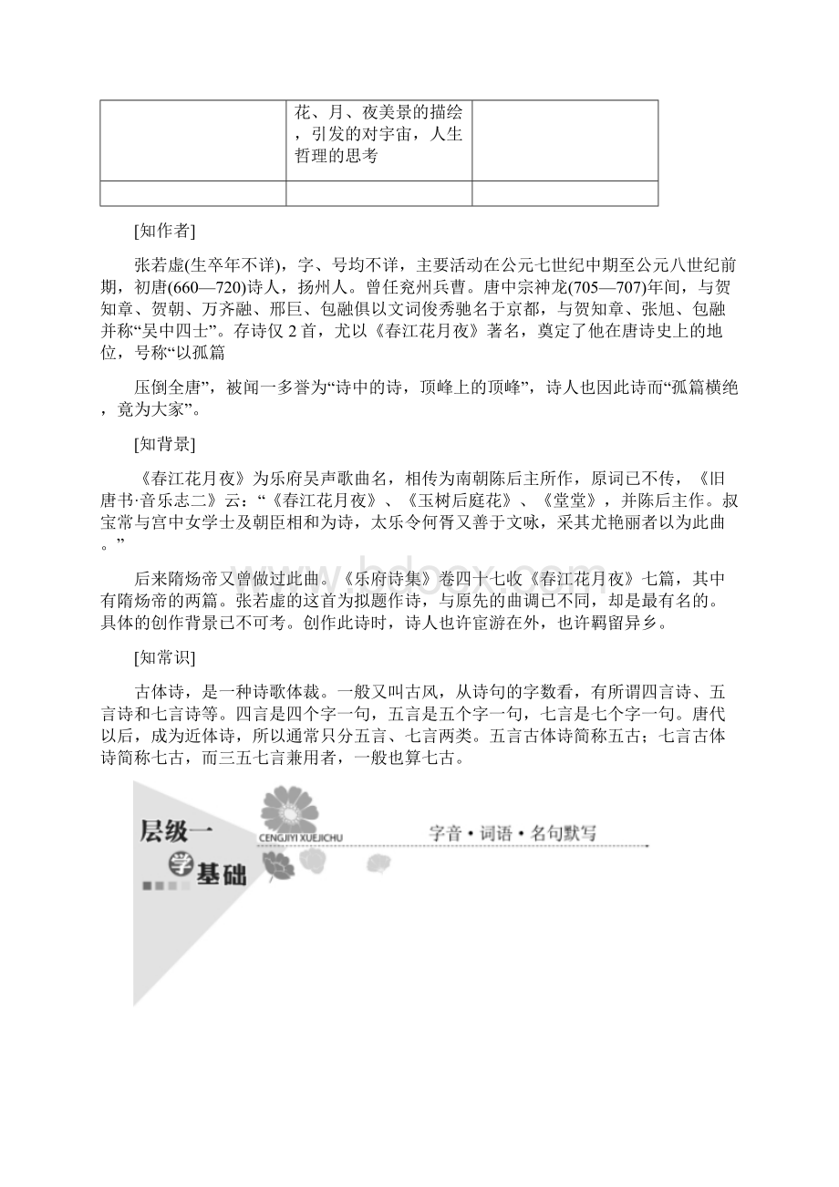 高二语文人教版选修中国古代诗歌散文欣赏教学案第二单元 第四课 春江花月夜 Word版含答案文档格式.docx_第2页