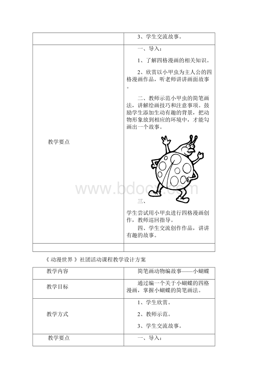 《 动漫世界 》社团活动课程教学设计方案.docx_第3页