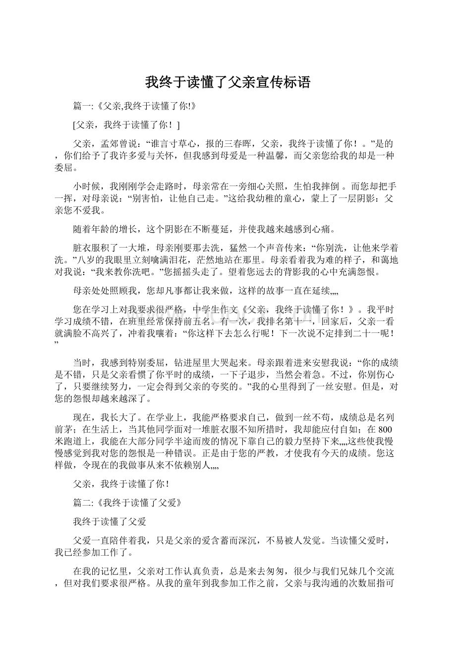 我终于读懂了父亲宣传标语Word文档格式.docx