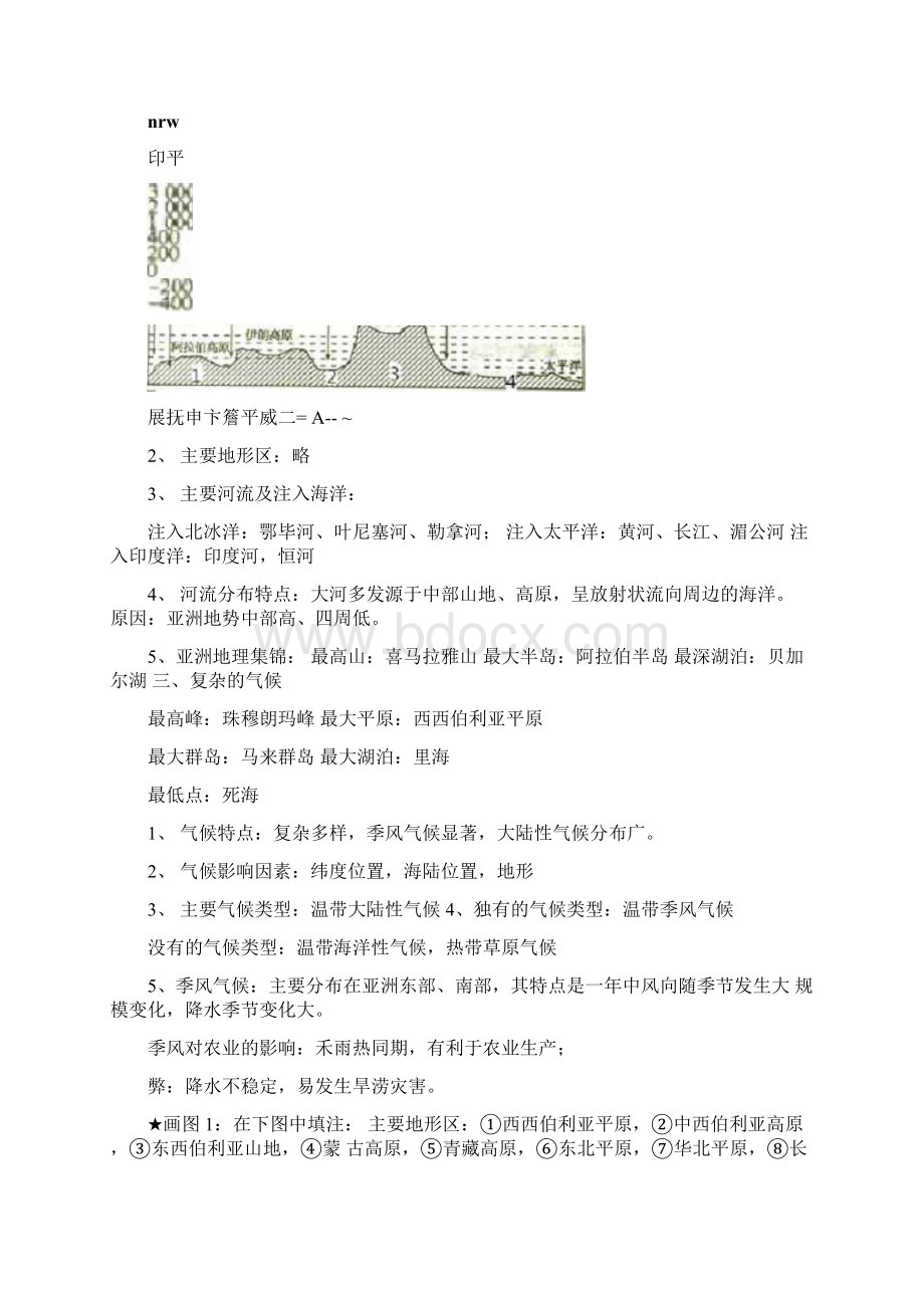 七年级下册地理全册复习提纲.docx_第2页