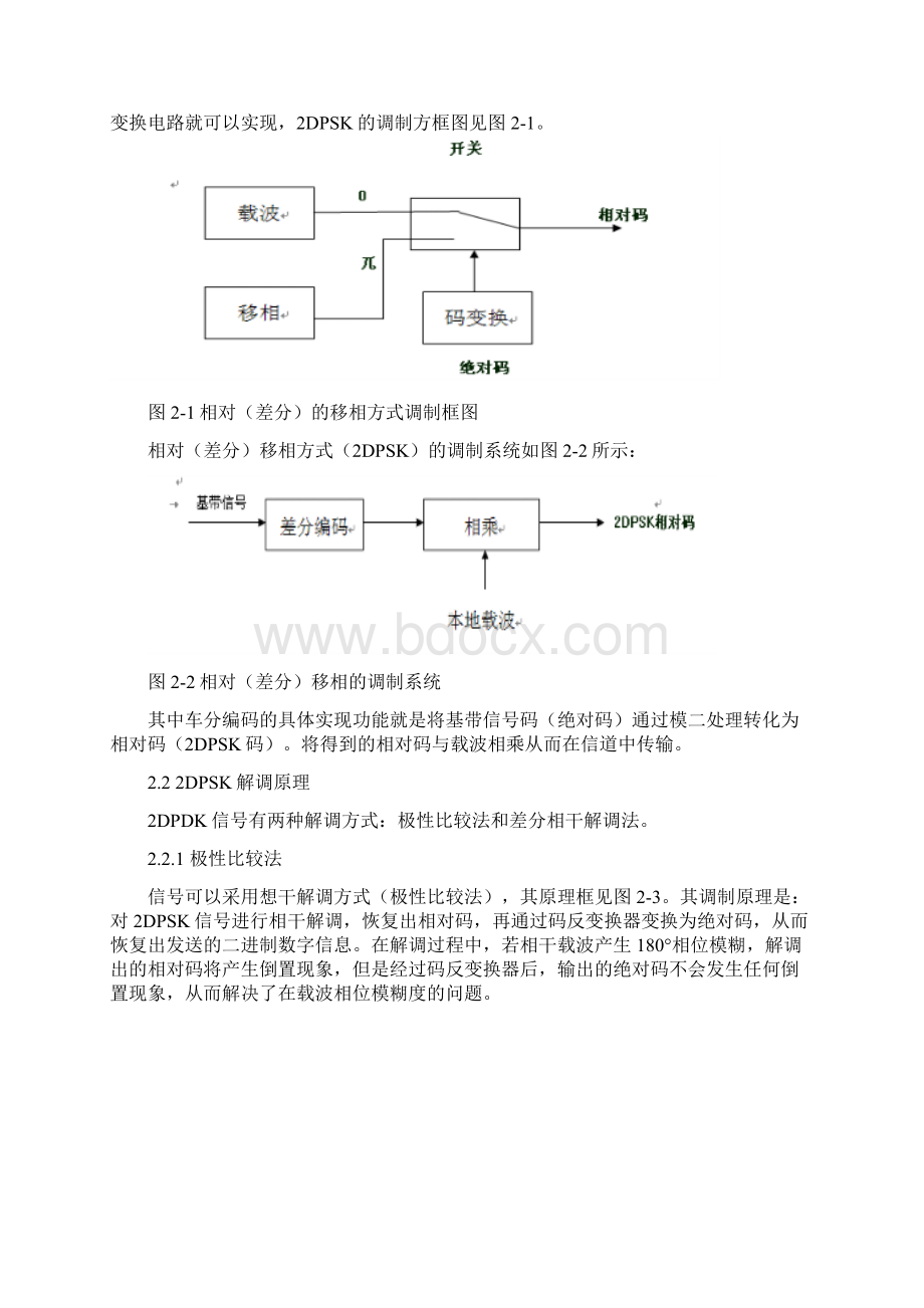 2DPSK的调制解调及其System View 仿真Word文档格式.docx_第2页