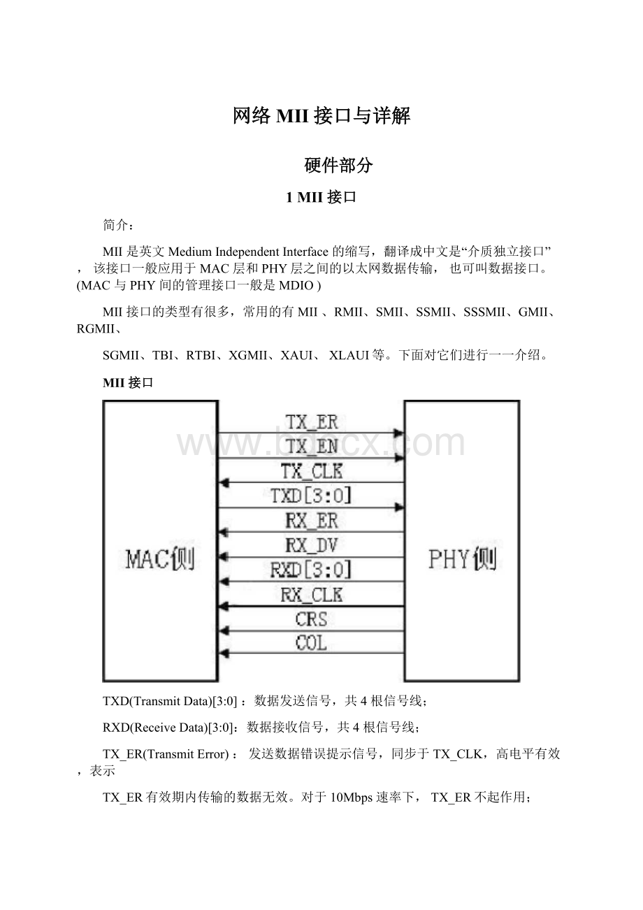 网络MII接口与详解文档格式.docx_第1页