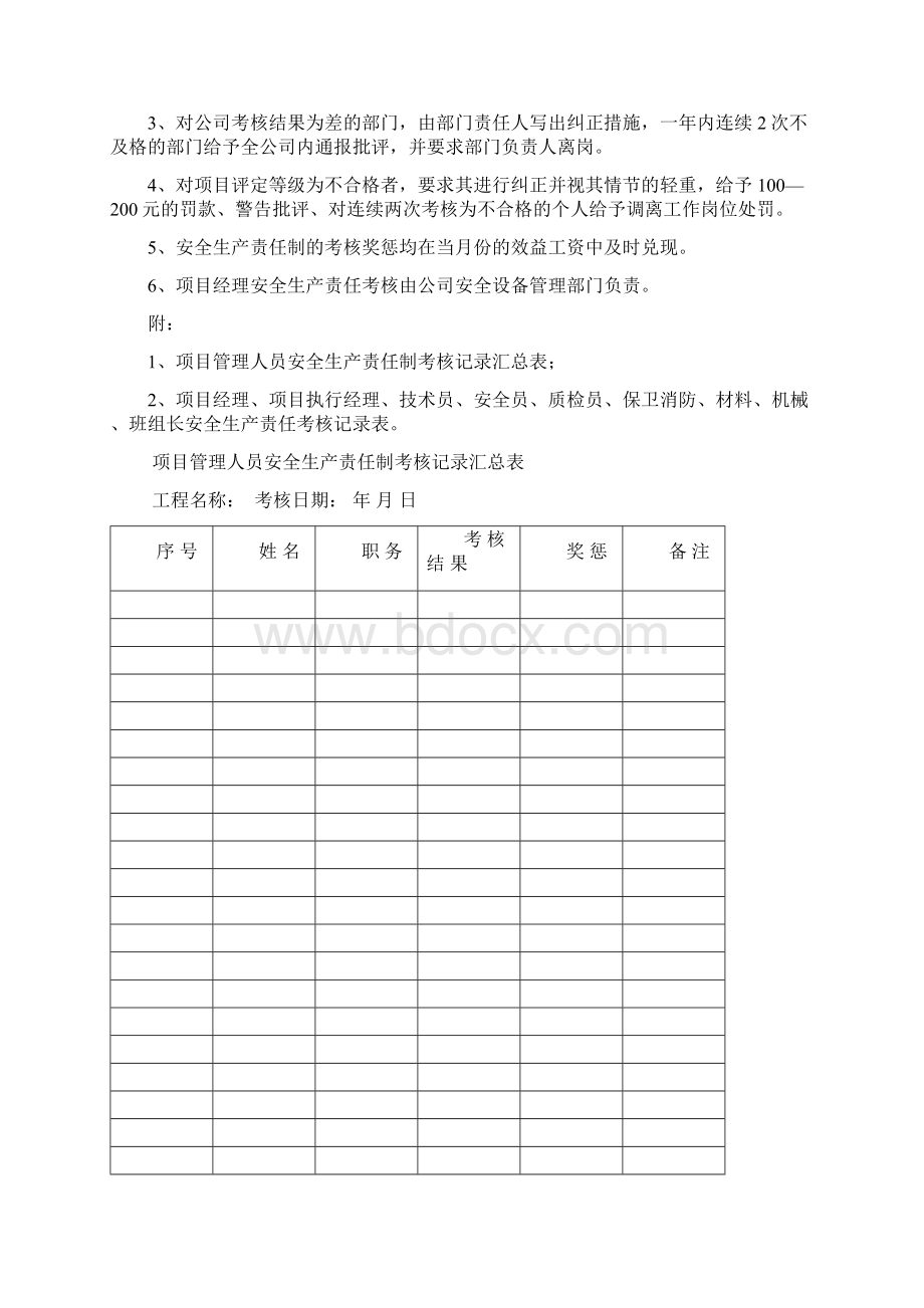 施工企业安全生产责任考核及奖惩制度及记录.docx_第2页