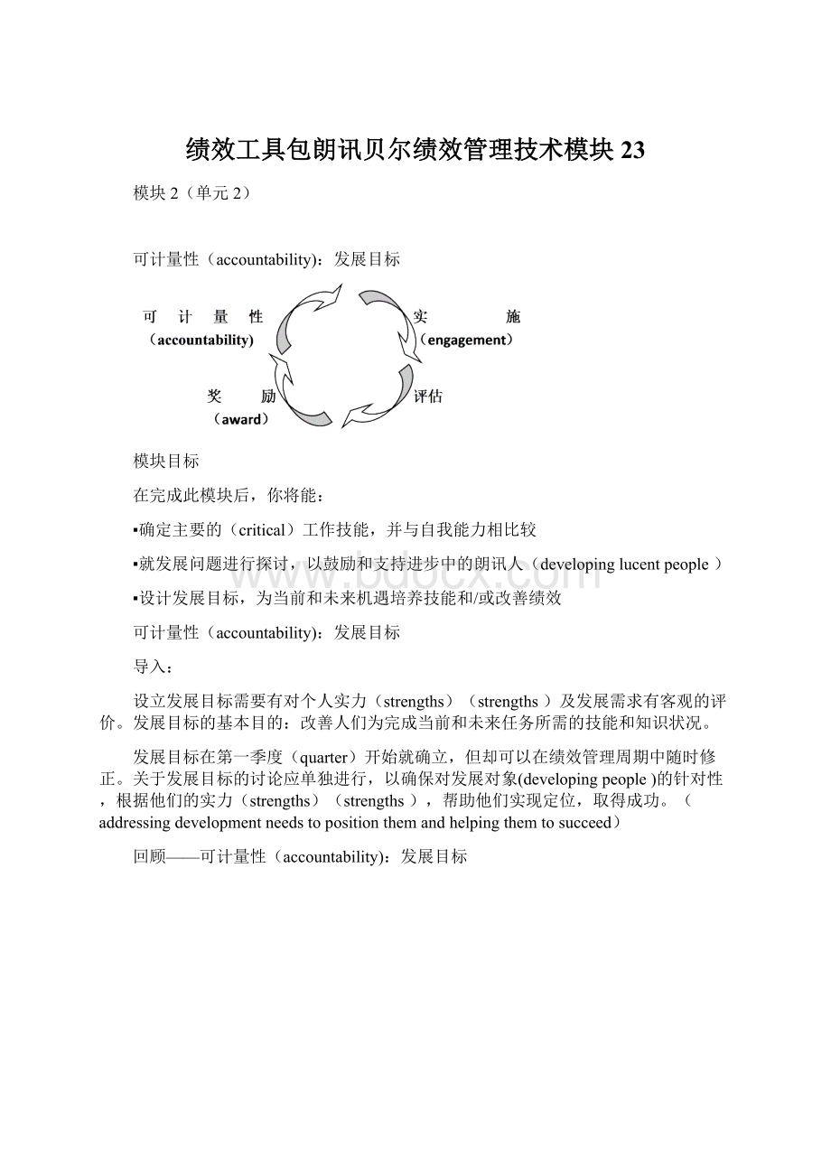 绩效工具包朗讯贝尔绩效管理技术模块23.docx_第1页