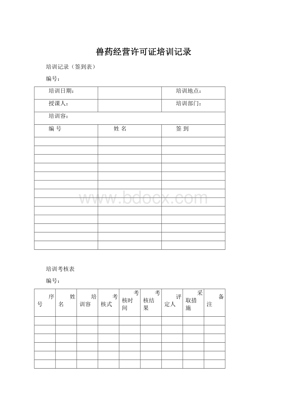 兽药经营许可证培训记录.docx