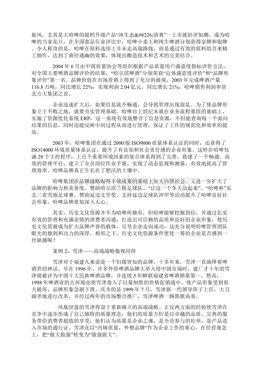 啤酒企业竞争战略成功案例解读文档格式.docx_第2页