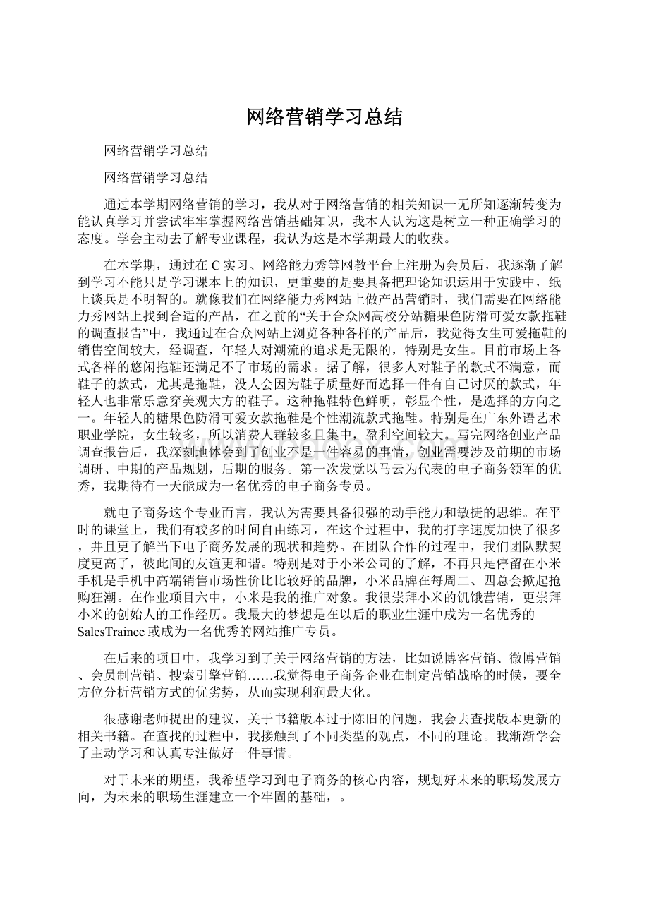 网络营销学习总结.docx_第1页