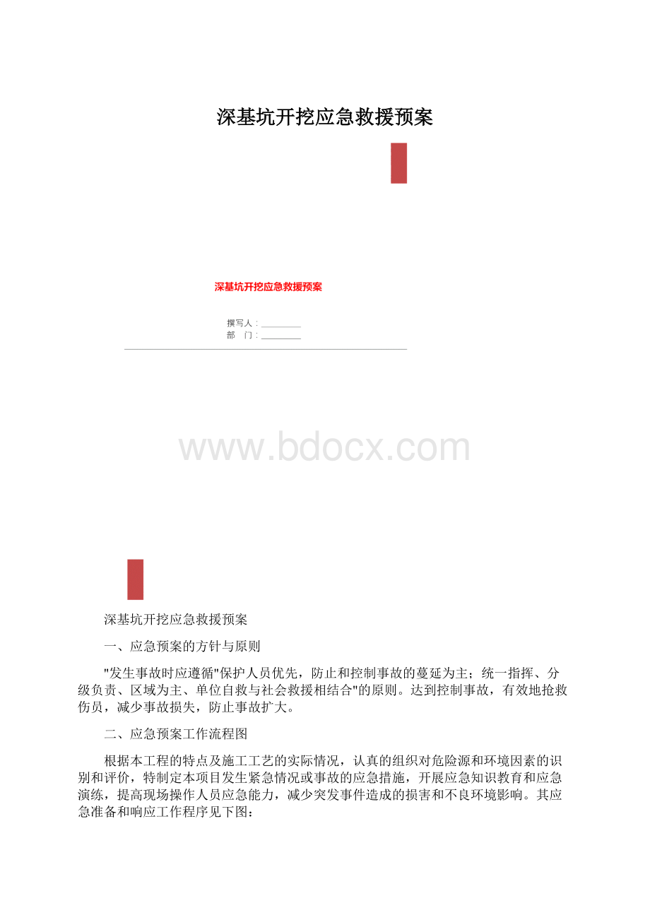 深基坑开挖应急救援预案.docx_第1页