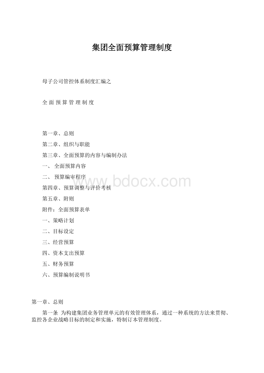 集团全面预算管理制度.docx