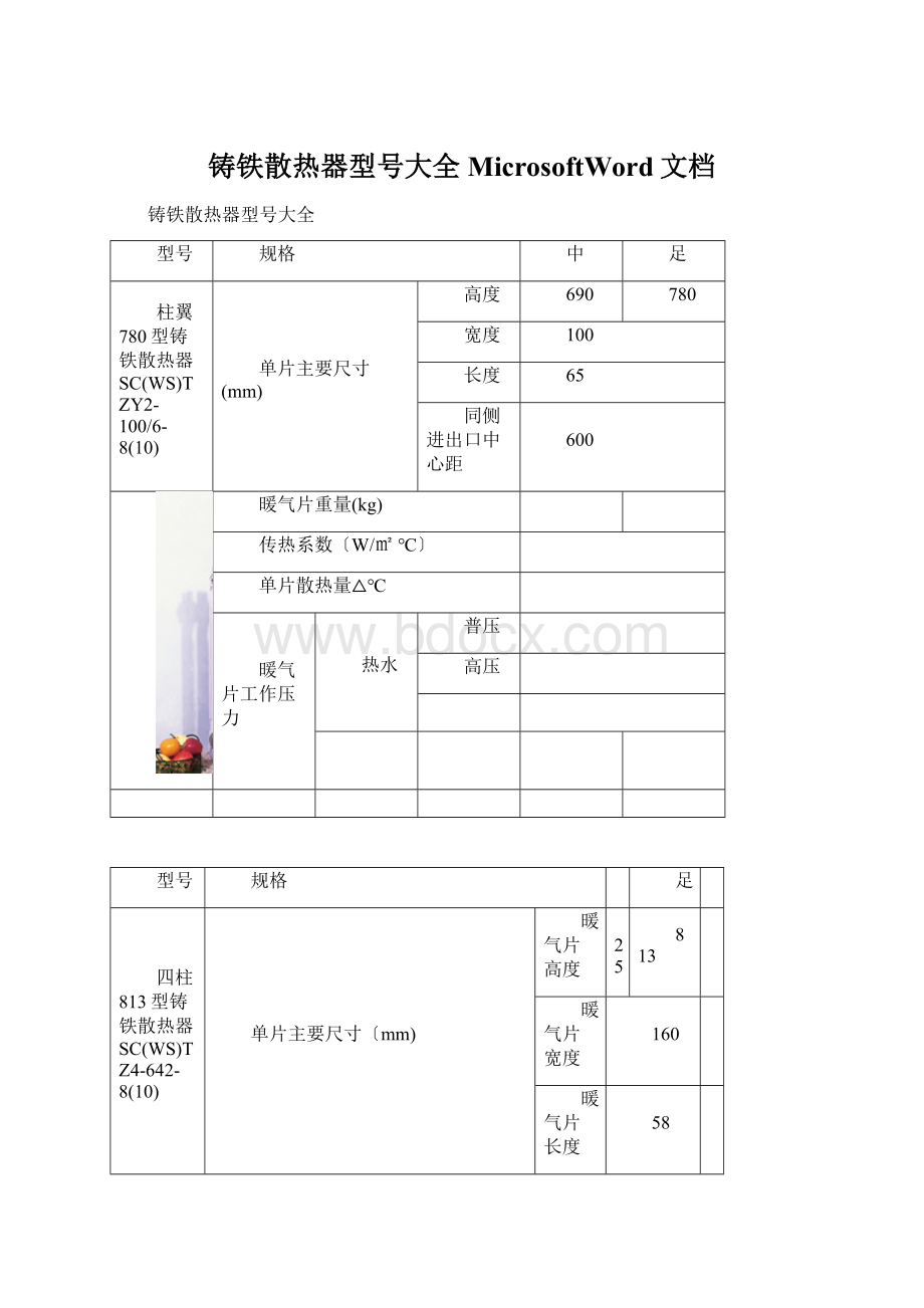 铸铁散热器型号大全MicrosoftWord文档Word格式文档下载.docx_第1页