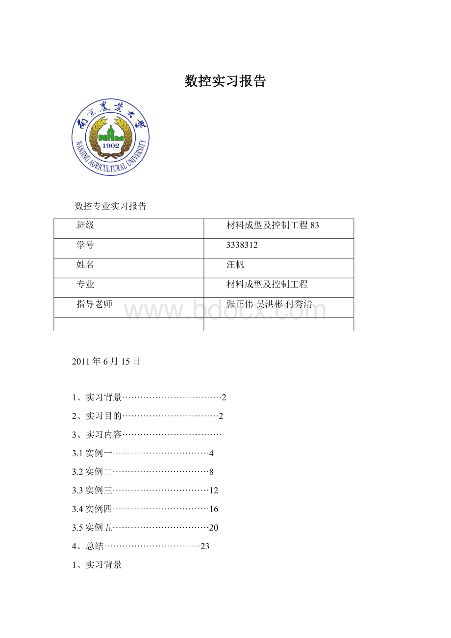 数控实习报告.docx_第1页