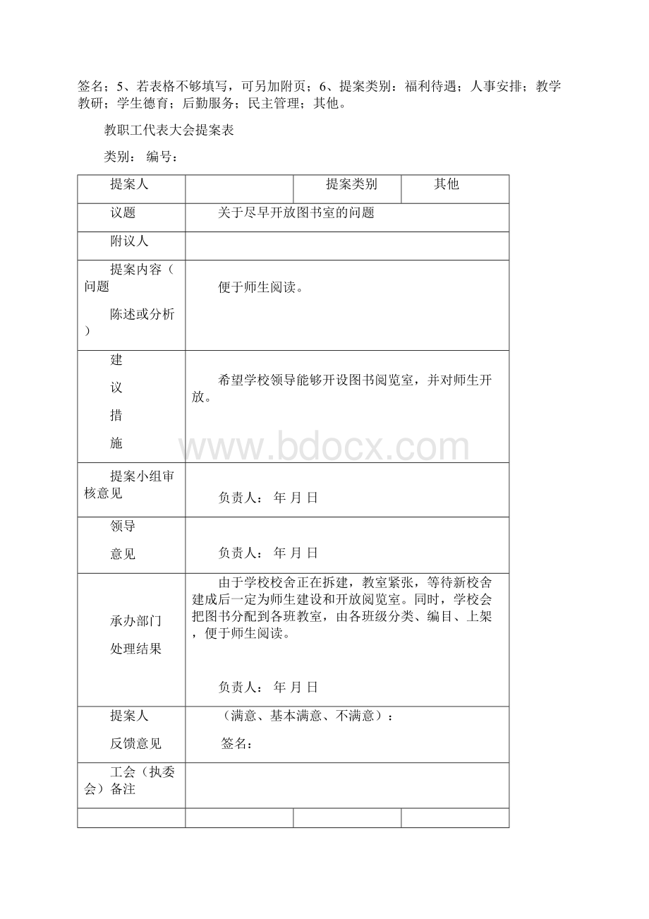 小学教职工代表大会提案表共15张.docx_第3页