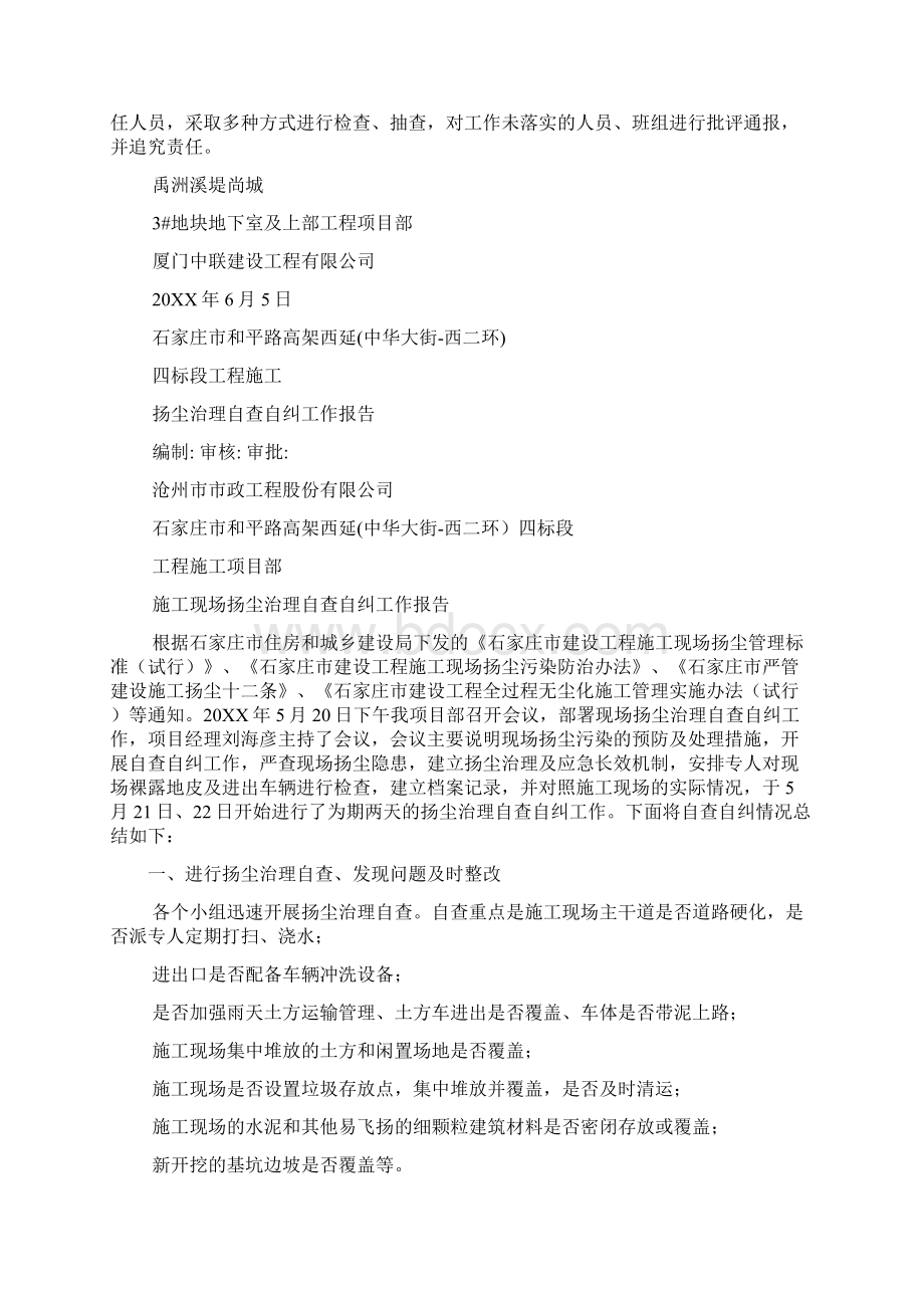 扬尘防治自查报告.docx_第2页