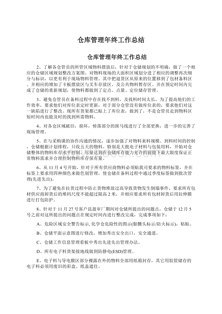 仓库管理年终工作总结.docx_第1页