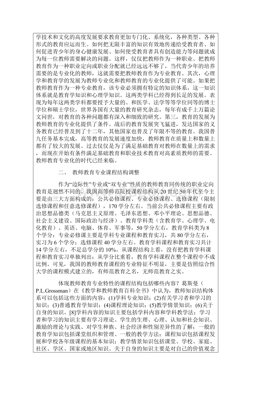 教师教育专业化与课程改革.docx_第2页