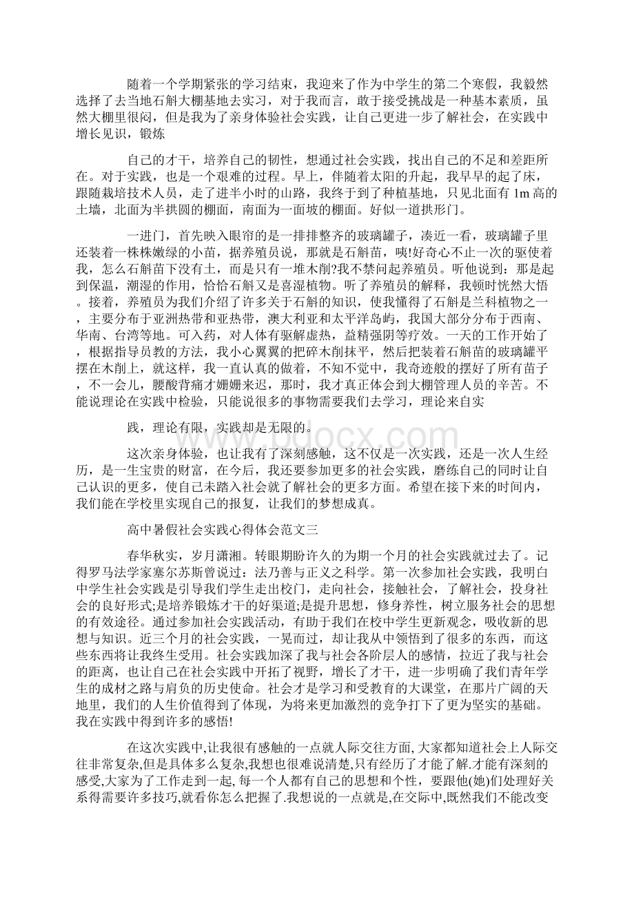 高中暑假社会实践心得体会范文8篇.docx_第2页