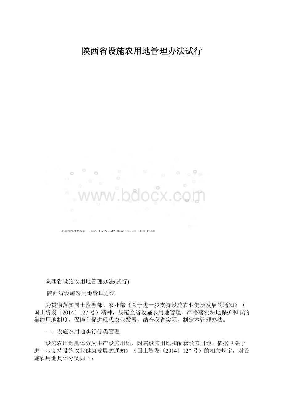 陕西省设施农用地管理办法试行Word格式.docx