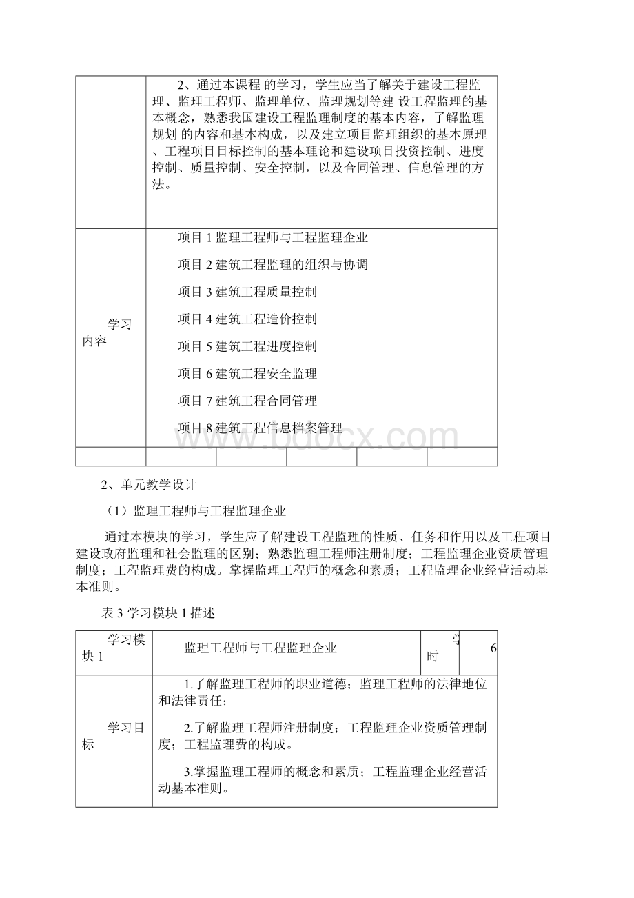 建设工程监理课程标准.docx_第3页