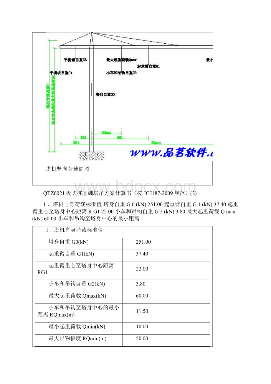 QTZ6021板式桩基础塔吊方案计算书.docx_第2页