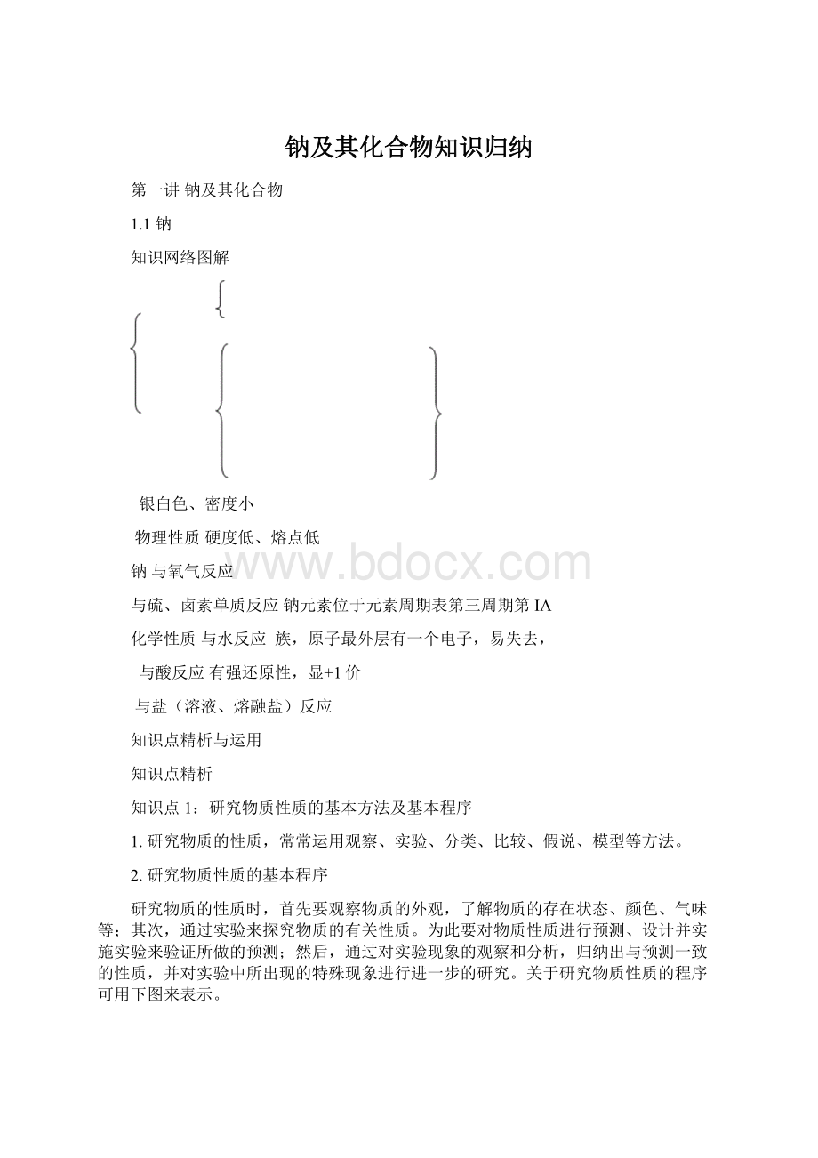 钠及其化合物知识归纳Word下载.docx