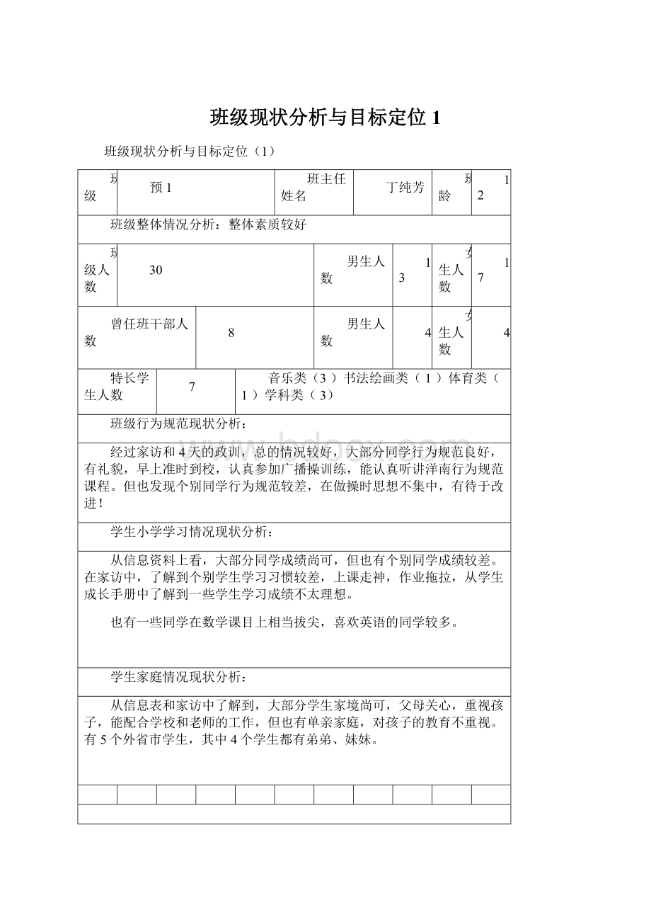 班级现状分析与目标定位1.docx_第1页