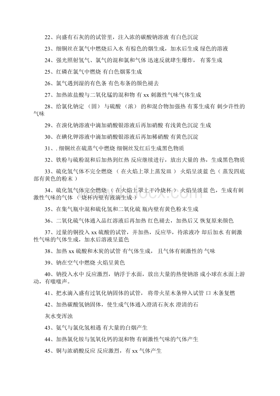 化学实验现象总结73个Word格式文档下载.docx_第2页