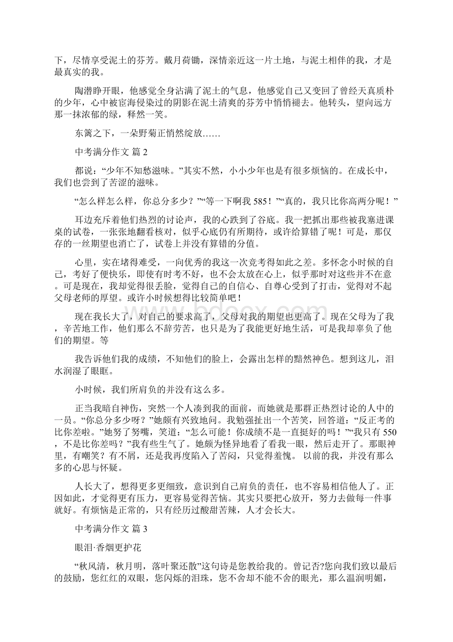 关于中考满分作文汇总九篇Word格式.docx_第2页