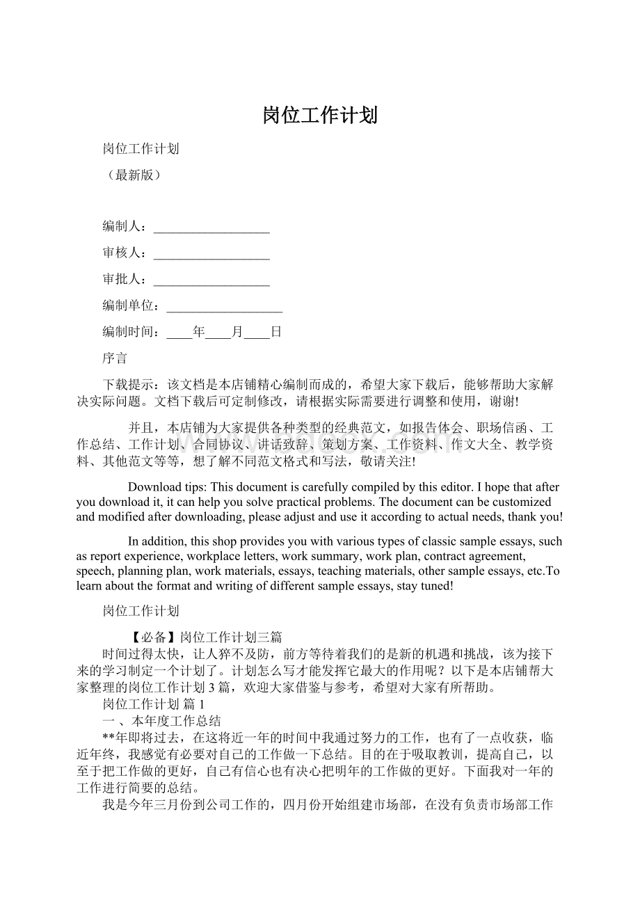 岗位工作计划.docx_第1页