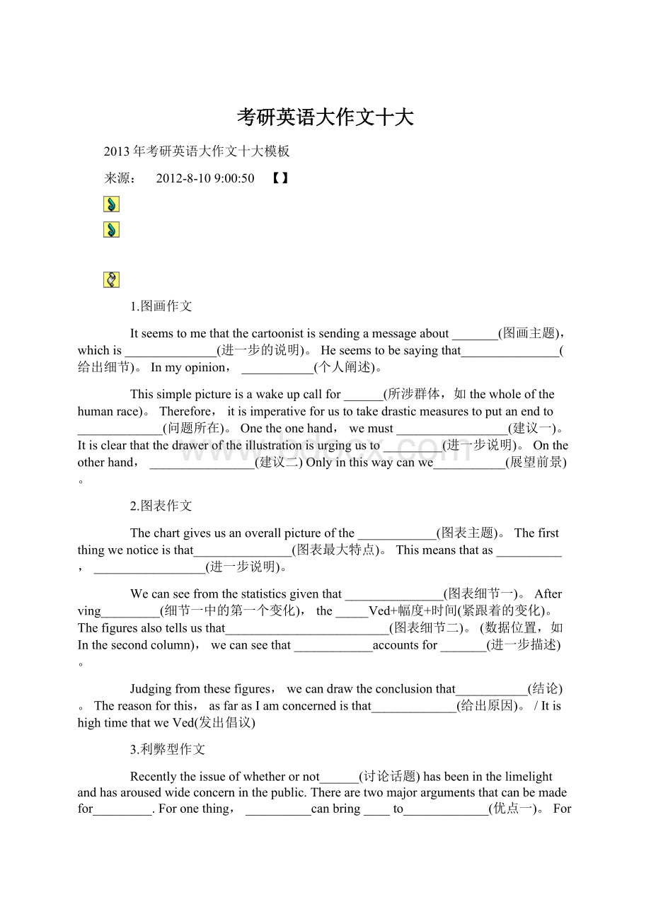 考研英语大作文十大Word格式.docx