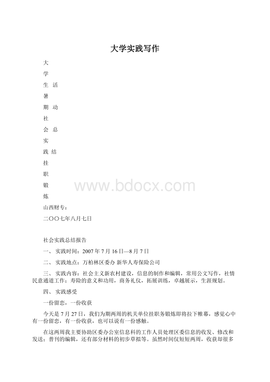 大学实践写作Word格式.docx