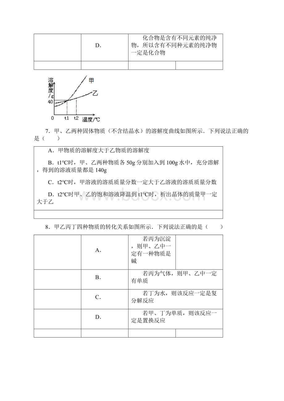 湖北省黄冈市中考化学适应性试题附答案解析.docx_第3页